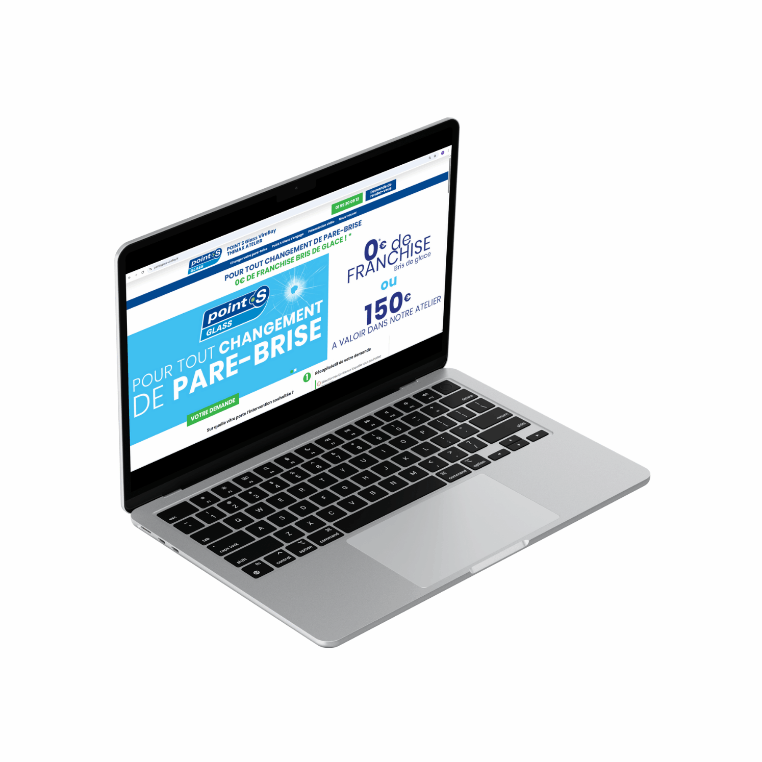 Ordinateur portable, site S Glass à l'écran
